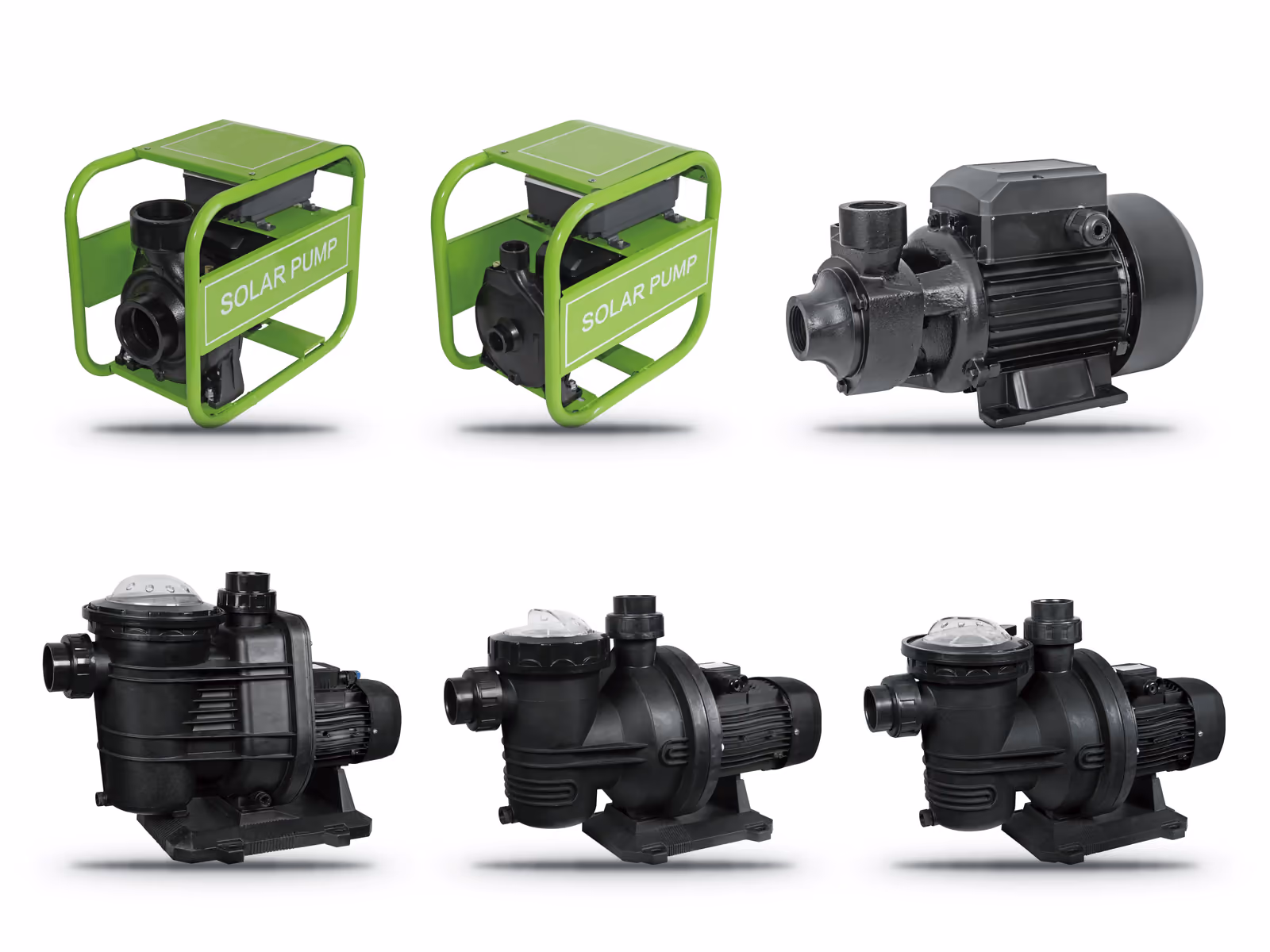 Rakour solar surface pump range with framed irrigation pumps and centrifugal water pumps